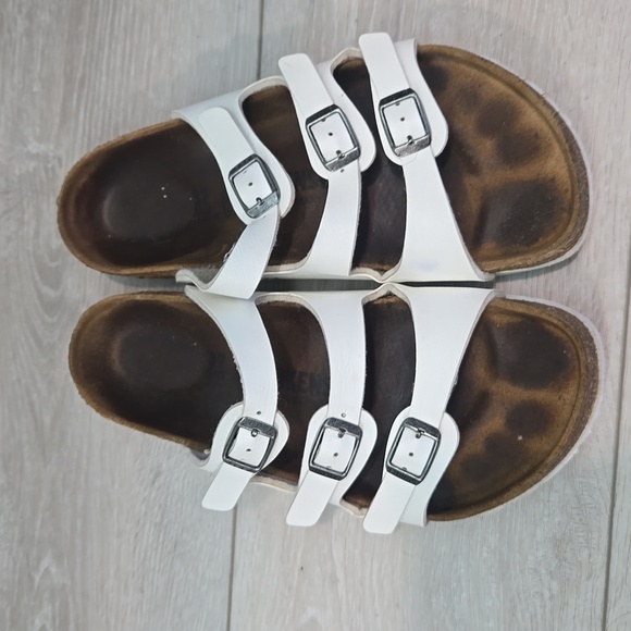 Birkenstock Women Floroda White Sandals Slide Flats Shoes Sz 37/6 Regular - Picture 3 of 11